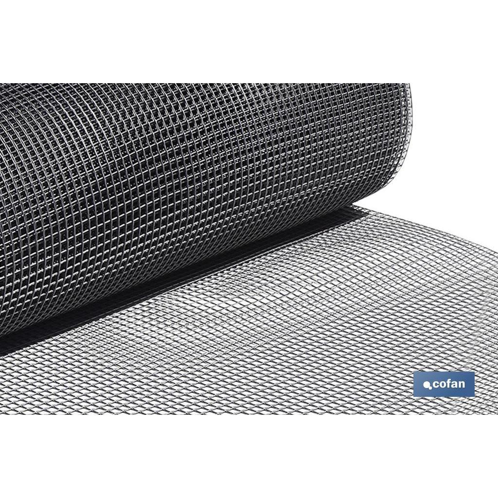 Cofan Malla de PVC Cuadrada 10mm | Gris Plata | 1x25m