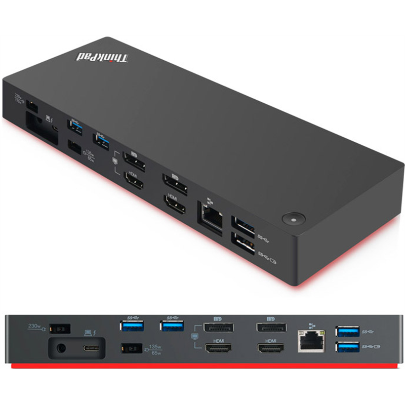 Estación de acoplamiento Lenovo ThinkPad 40ANY230E, 2x HDMI, 2XP, Thunderbolt