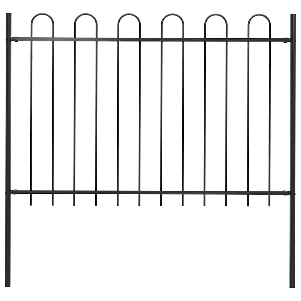 vidaXL Valla de jardín BOXTEL con aro superior de acero, 181x120 cm, negro