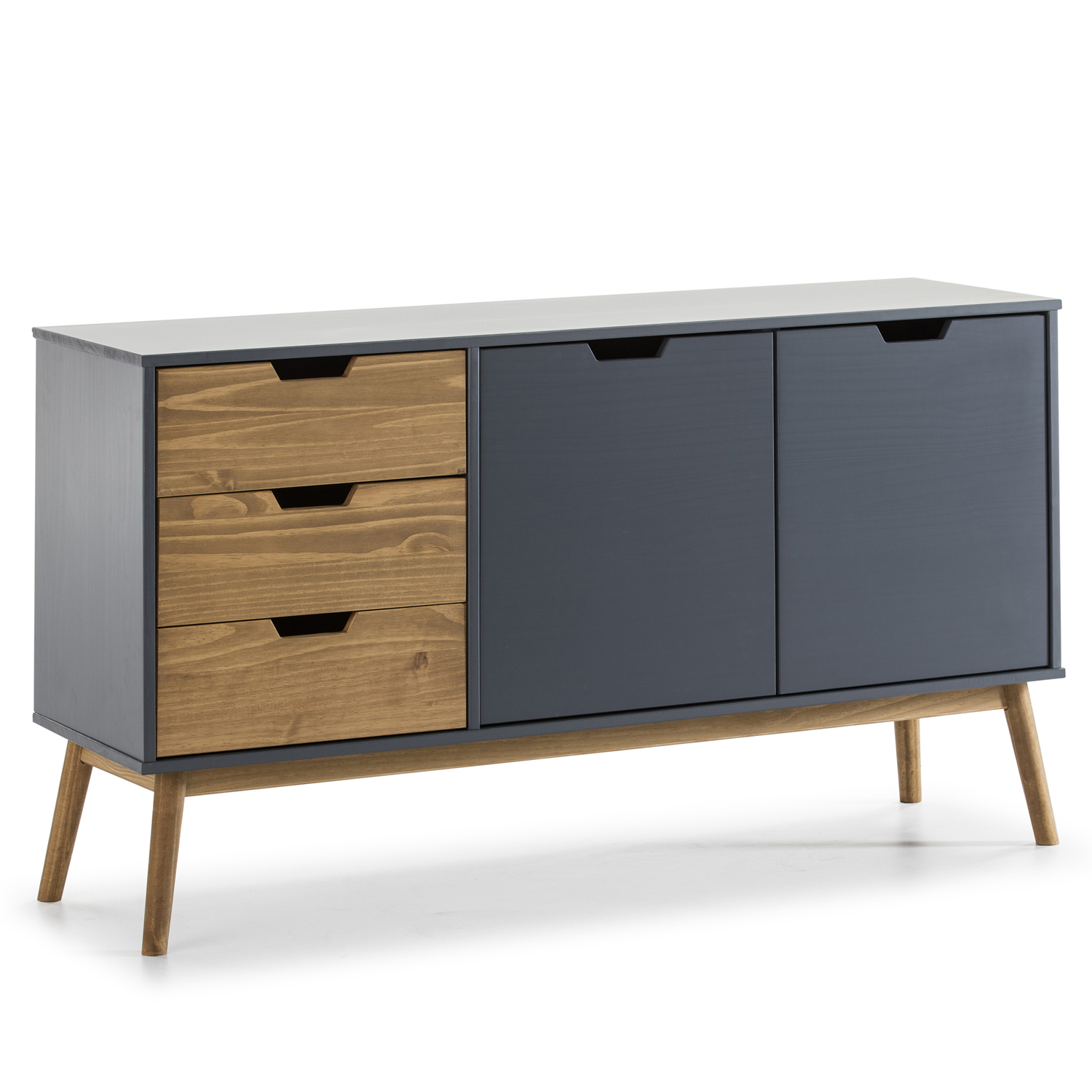 VS Venta-Stock Mueble Auxiliar Java 2p3c Gris Tibet/Cera - Almacenamiento Estilo Nórdico