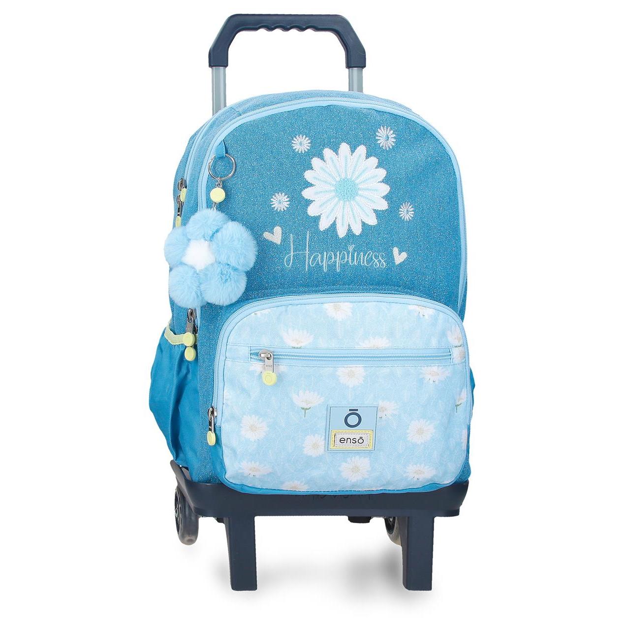 Mochila escolar con carro Enso Happiness 32x44x17cm Denim