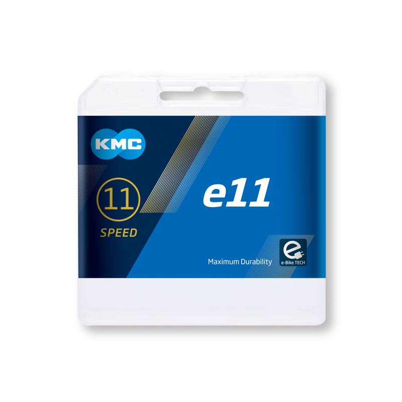 KMC - Cadena para bicicleta eléctrica E11 E-Bike 11v 138P de alta gama con chapado en níquel, durabilidad Triple X y diseño no direccional para sistemas con desviador de 11 velocidades