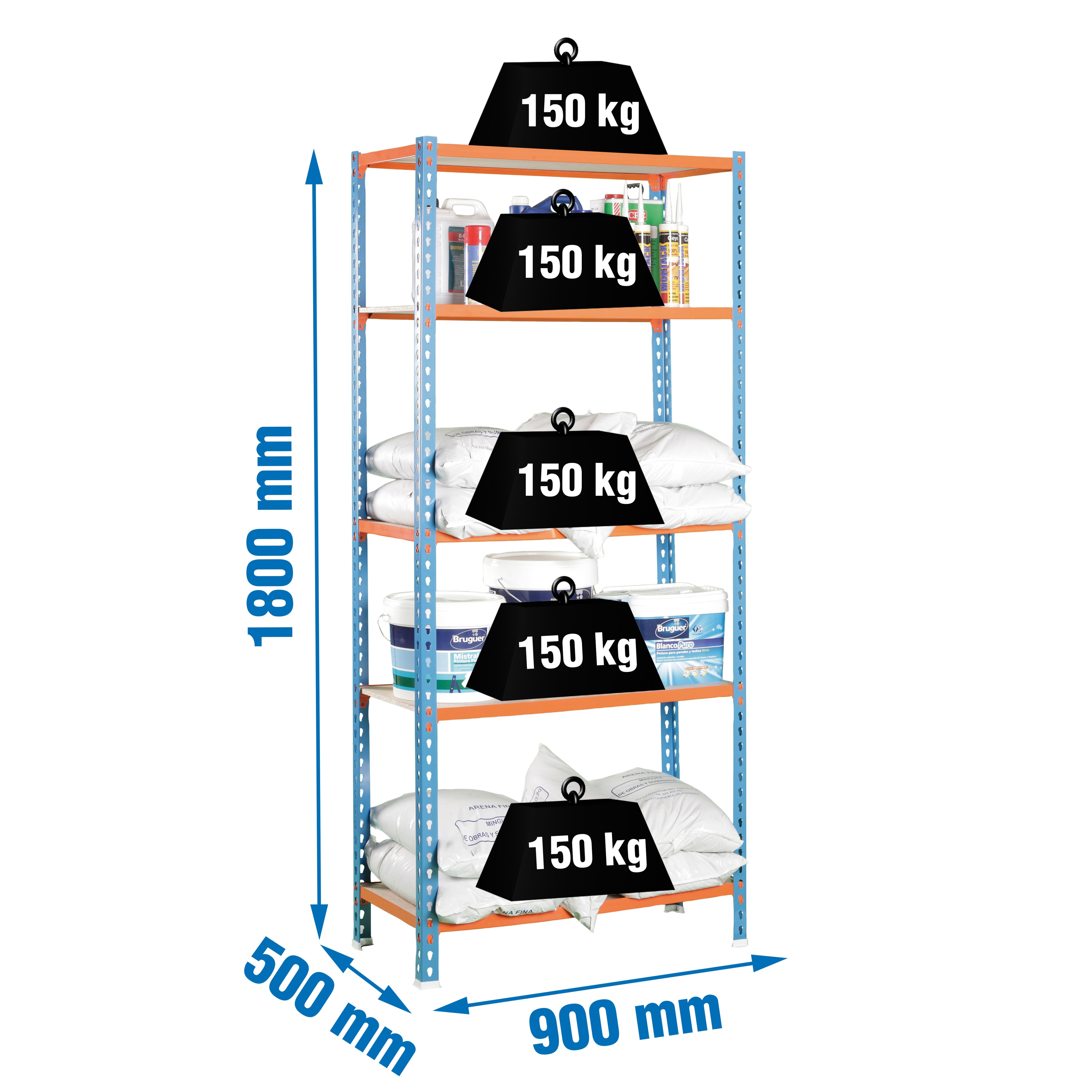 Estantería SIMONRACK SIMONRACK SimonrackMaderclick 5/500 azul/naranja/madera