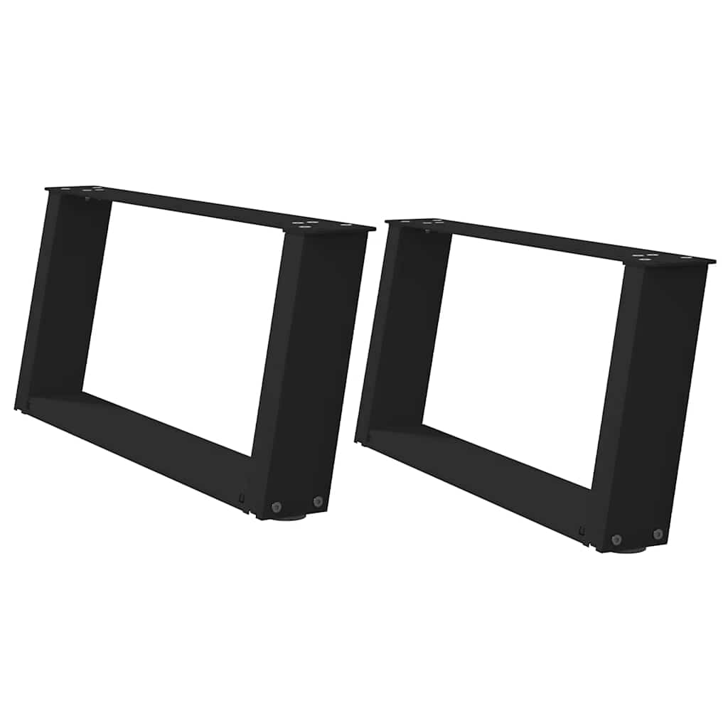 vidaXL Patas para mesa de centro en forma de U (2 unidades) 70 x (30-31) cm, acero