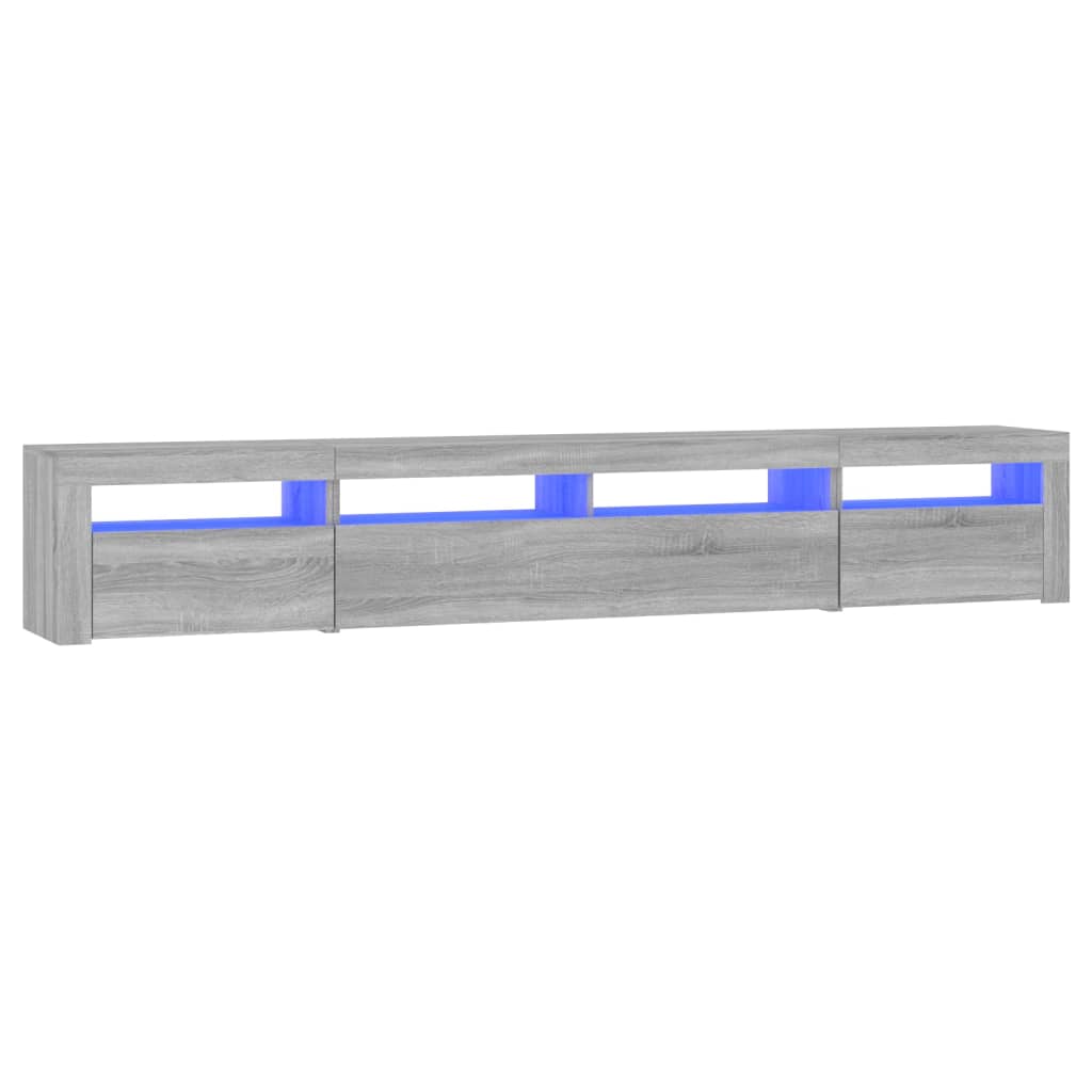 vidaXL Mueble de TV con luces LED 240x35x40 cm, Mueble de Salon, Mueble TV, Mueble TV salon, Mesa de TV, Mueble tele