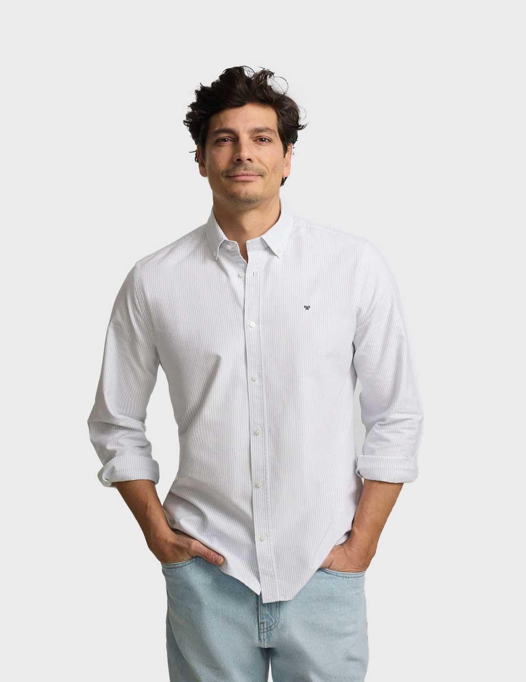 Silbon Sport Oxford camisa verde para hombre