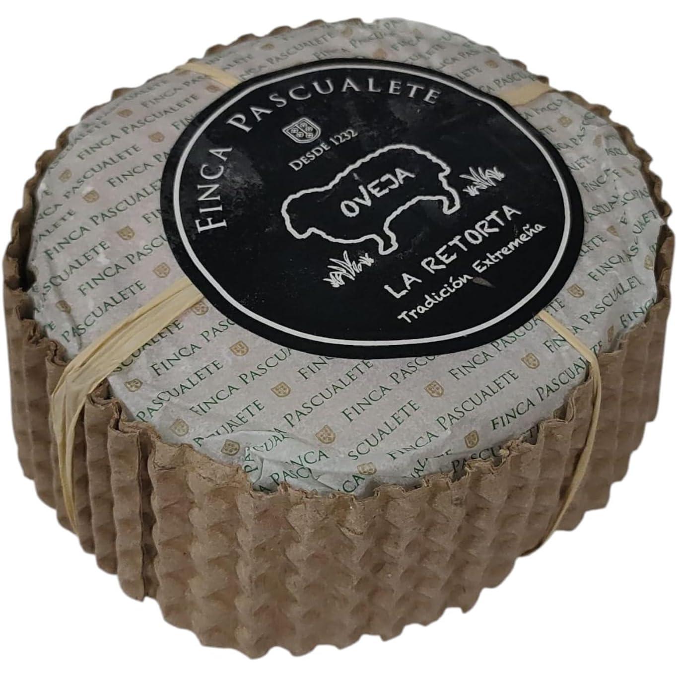 Queso La Retorta Finca Pascualete 450g aprox. – Queso Artesano de Leche Cruda de Oveja Prensado a Mano · Sabor Intenso y Untuoso · Sin Gluten · Ideal para Regalar o Disfrutar · Queso Extremeño Gourmet