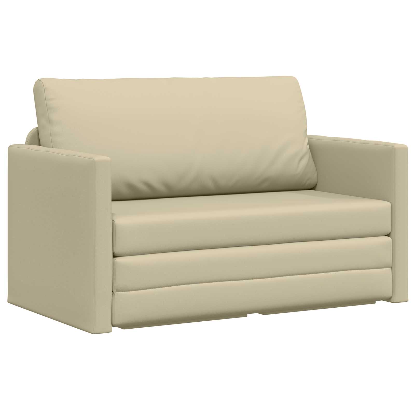 Sofá cama Crema 124 x 71 x 78 cm Cuero artificial