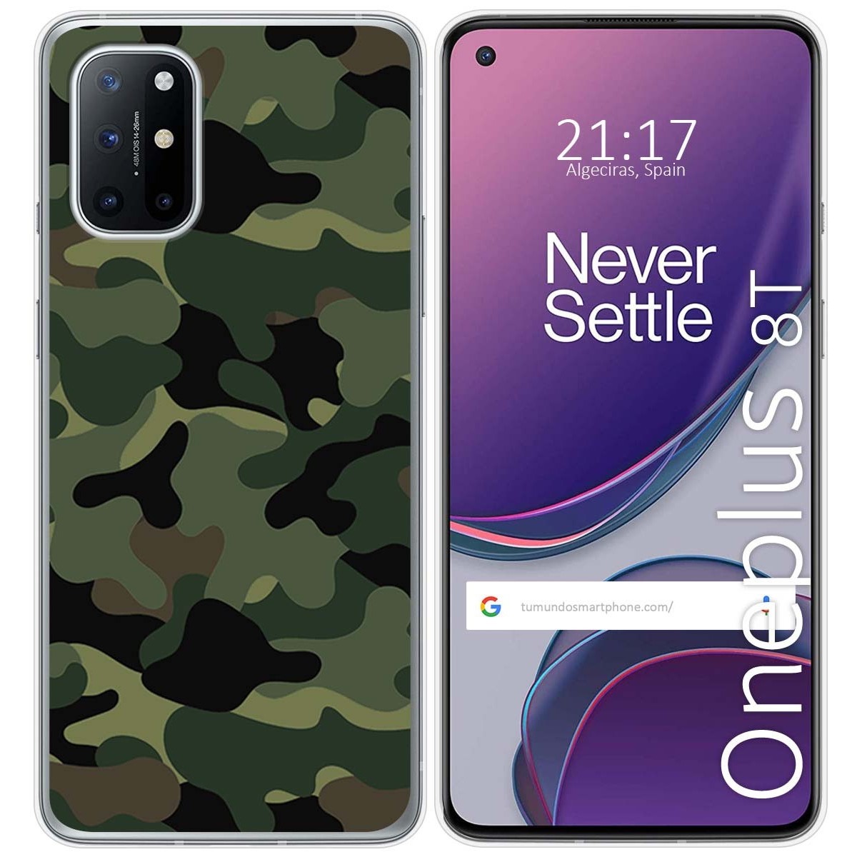 Tumundosmartphone Funda Gel Tpu para OnePlus 8T 5G diseño Camuflaje Dibujos