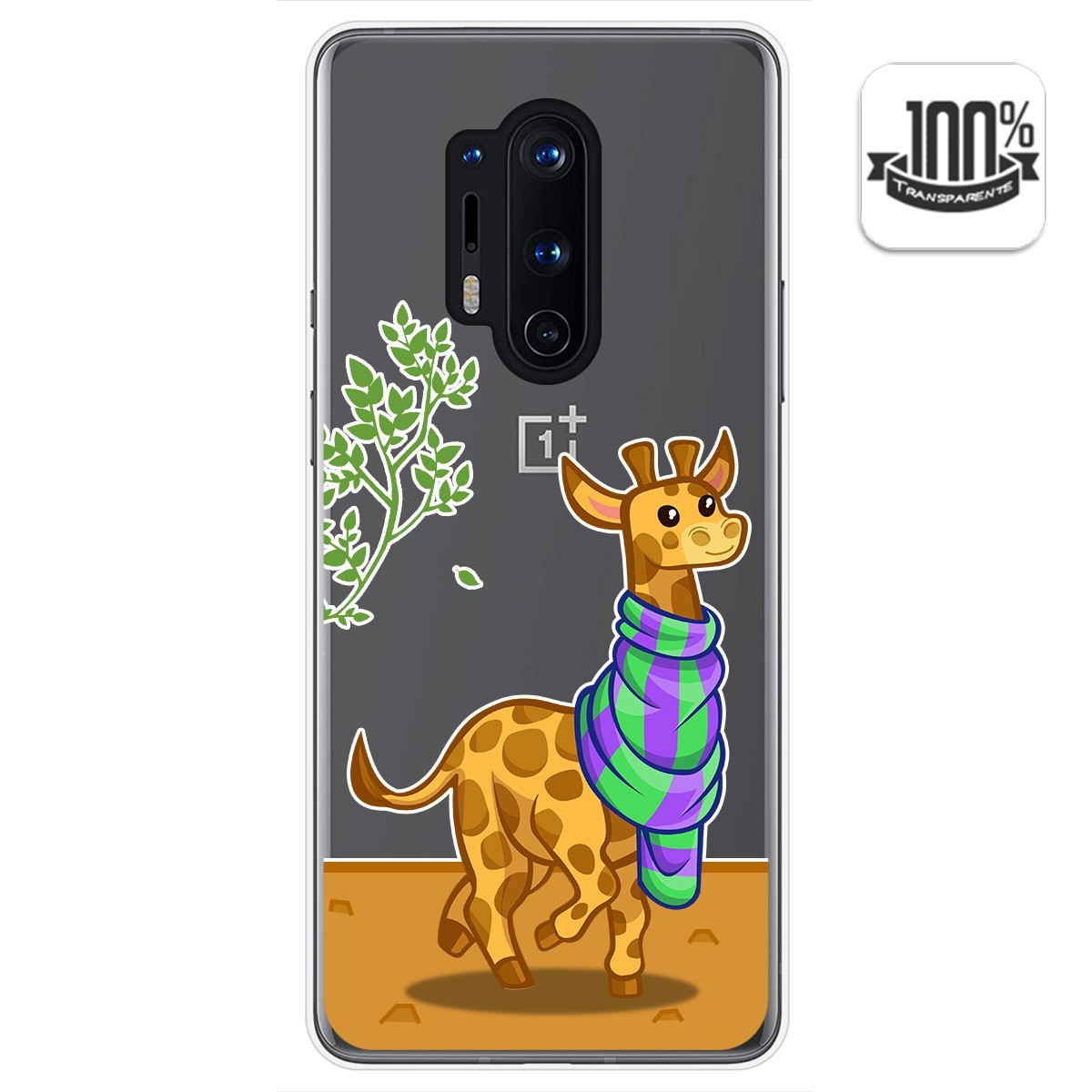 Tumundosmartphone Funda Gel Transparente Oneplus 8 Pro Diseño Jirafa Personalizada