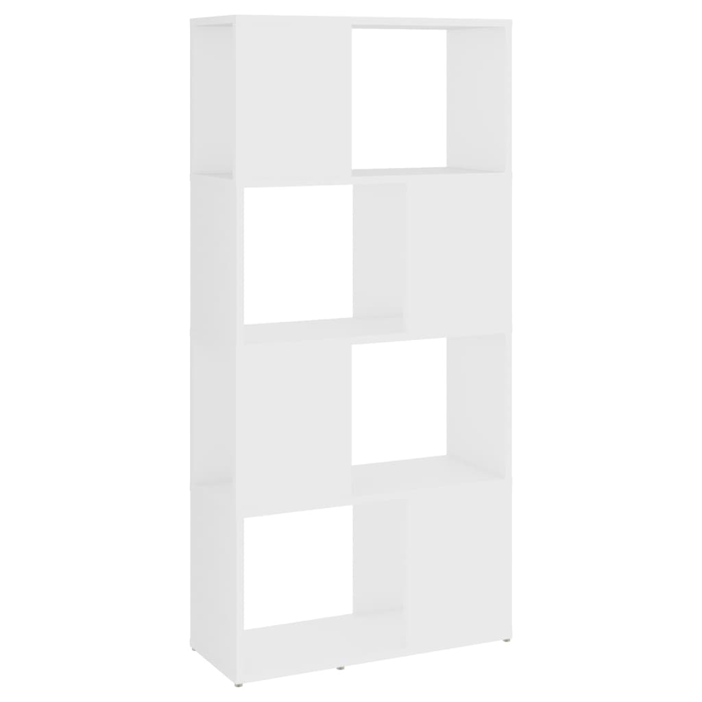 Vidaxl Librería Separador Madera Contrachapada 60x24x124,5 Cm Blanco, Negro, Gris - Estantería Oficina