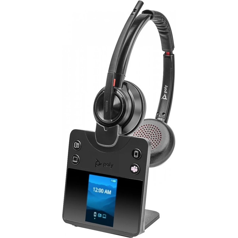 Poly Savi 8420 Auriculares de oficina supraaurales DECT/Bluetooth Wireless Reducción activa de ruido Negro
