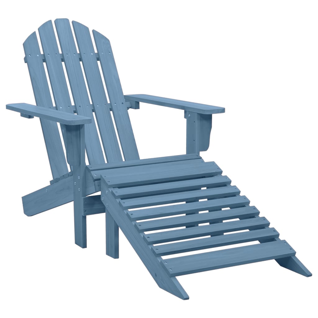 vidaXL Silla de jardín con otomana de madera