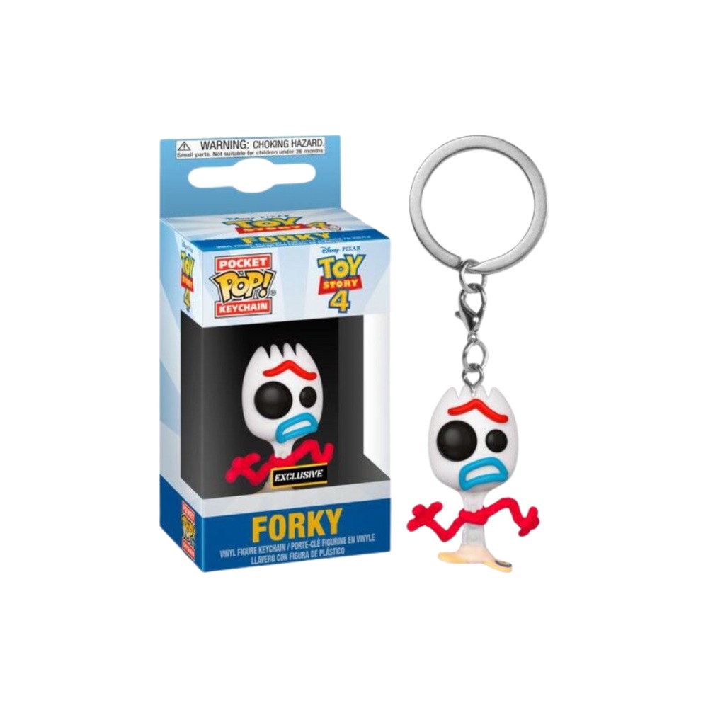 FUNKO POCKET POP! KEYCHAIN LLAVERO DISNEY: TOY STORY 4 - FORKY EXCLUSIVO, 37426, TIENDA CON LICENCIA OFICIAL, FIGURA, JUGUETE, CABEZÓN, VINILO, MUÑECO, PELÍCULA, DIBUJOS, TENEDOR