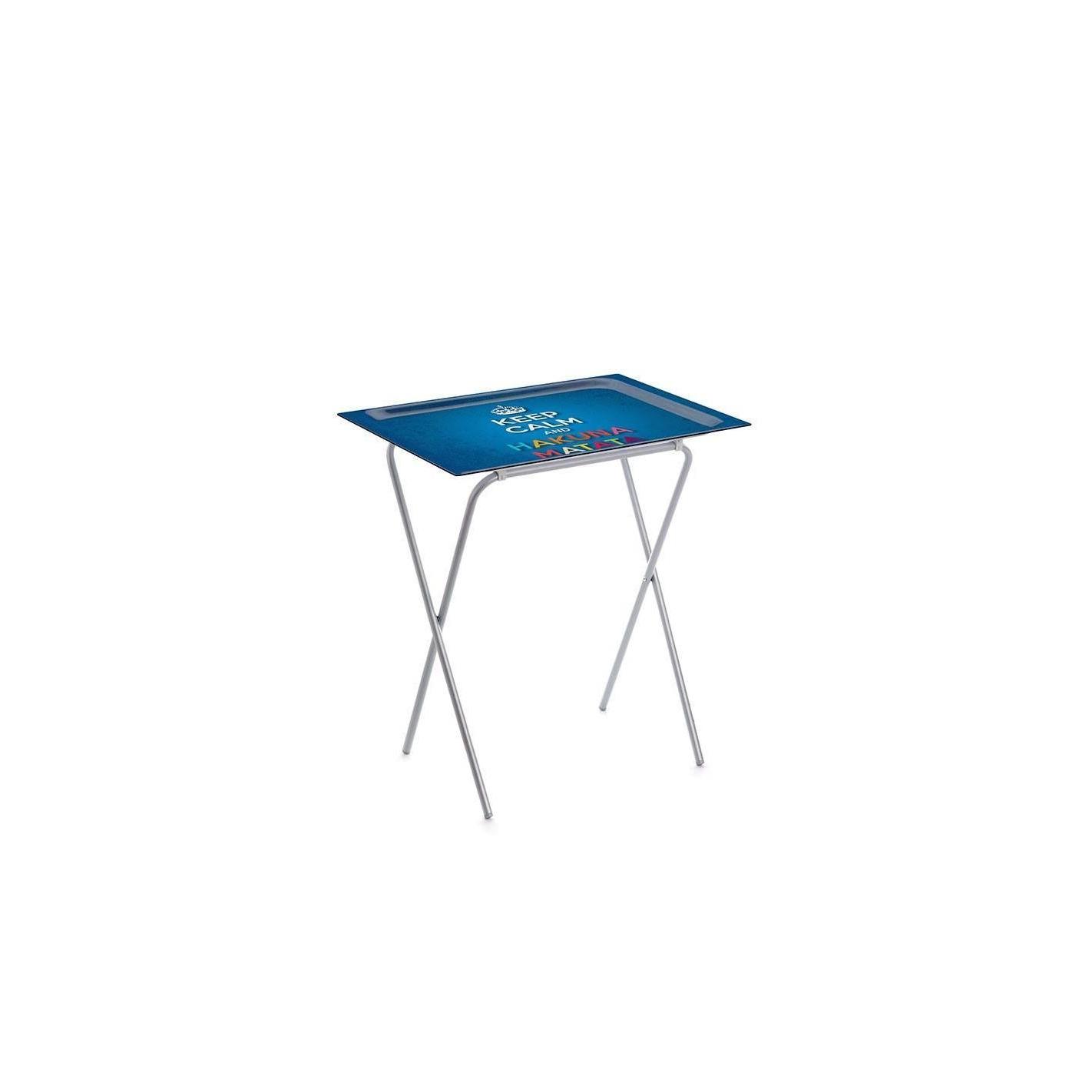 DON HIERRO - Mesa plegable auxiliar ADA con bandeja extraíble para interior y exterior-