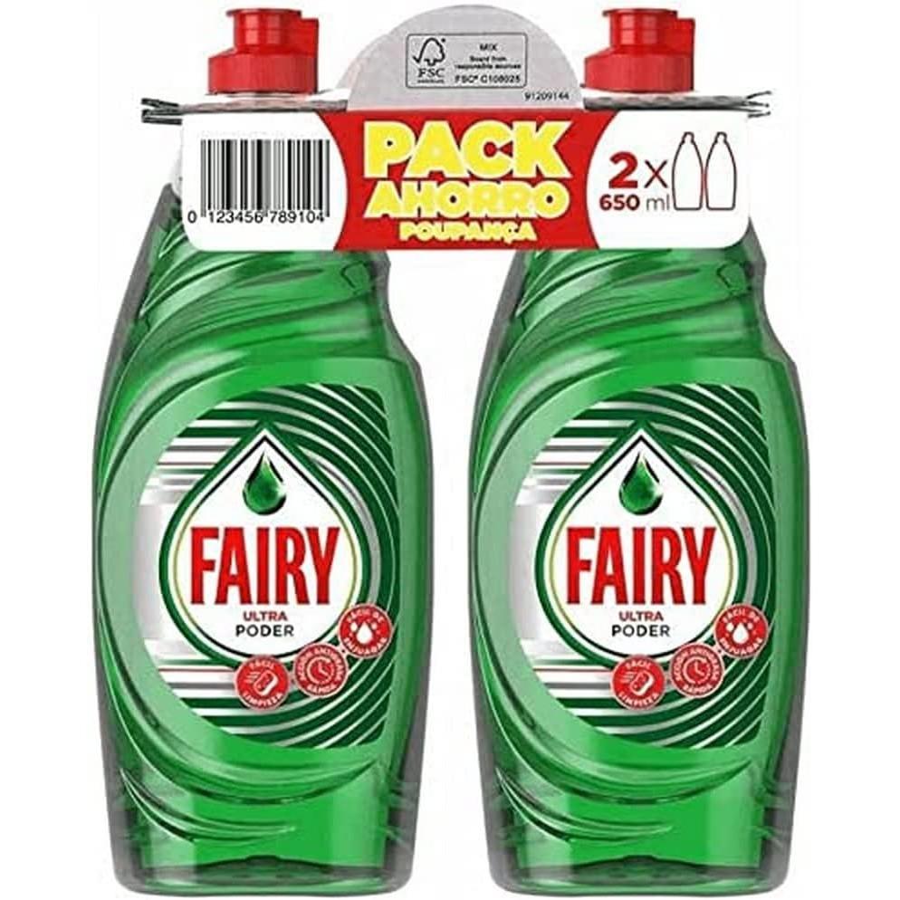 Fairy Ultra - PACK 6 Botellas x 650 ml - Fairy Ultra Poder Concentrado - Líquido Lavavajillas Fairy - PACK FAIRY AHORRO