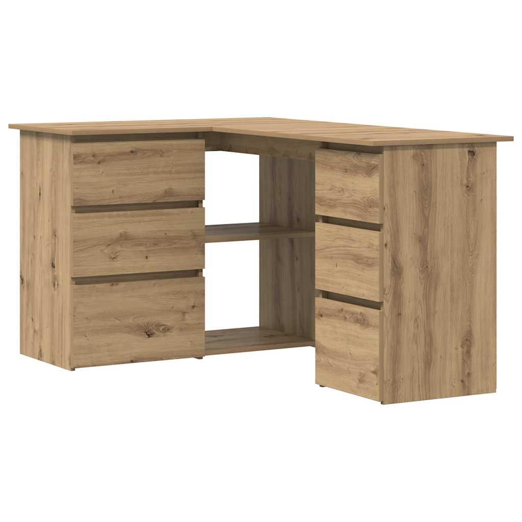 vidaXL Escritorio de esquina madera contrachapada 145x100x76 cm