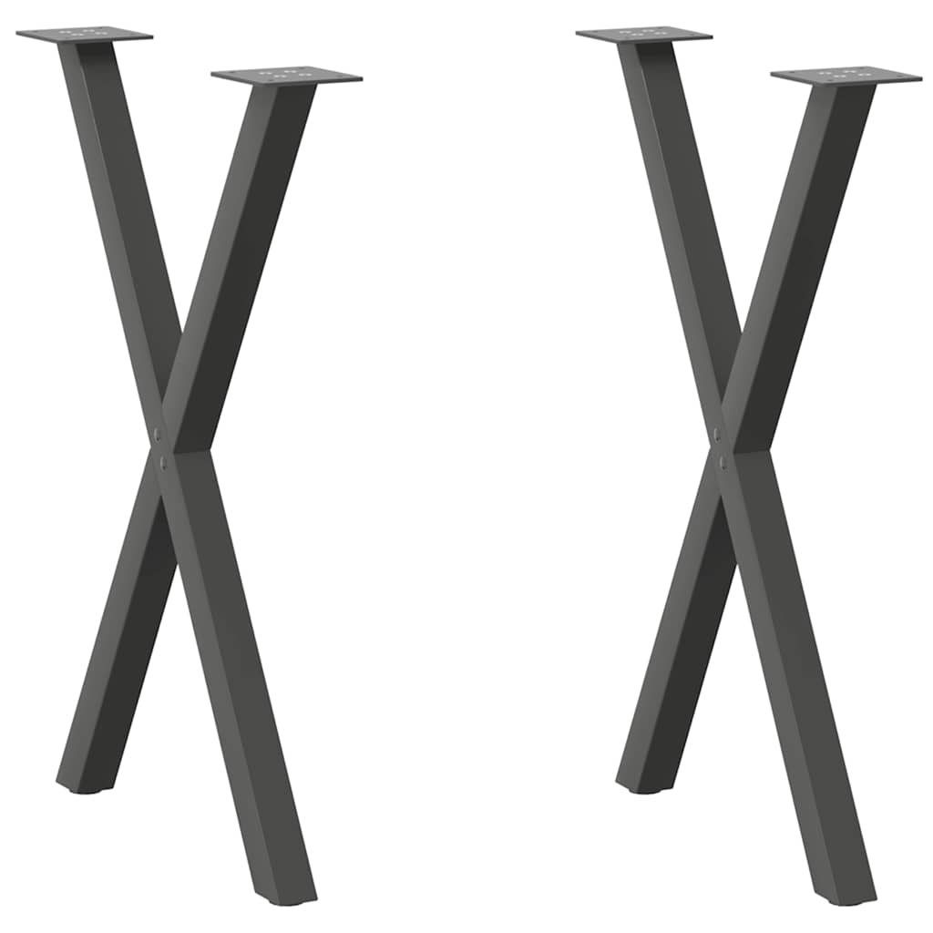 vidaXL Patas para mesa de comedor en forma de X (2 unidades) 50 x (72-73) cm, acero