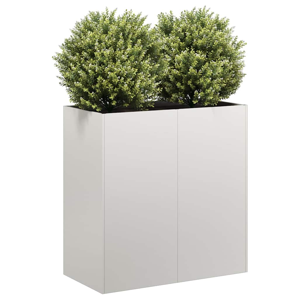 vidaXL Jardinera de acero laminado en frío 80x40x80 cm en color Blanco/Acero oxidado/Acero inoxidable y más