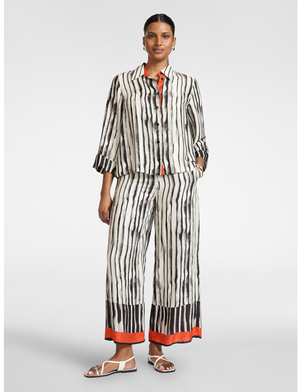 Elena Mirò - Pantalones palazzo de viscosa estampados