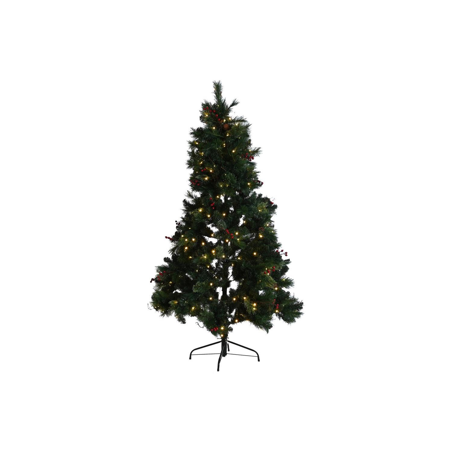 Arbol Led Pvc 135X135X225 450 Leds Verde, Decoracióna de navidad para todos los hogares, Navidad Tradicional Red Forest