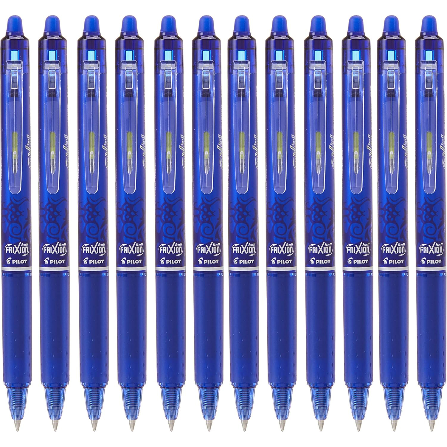 Pilot Bolígrafo Frixion Clicker 0,7mm Retráctil Grip Tinta Borrable Azul (Pack de 12)