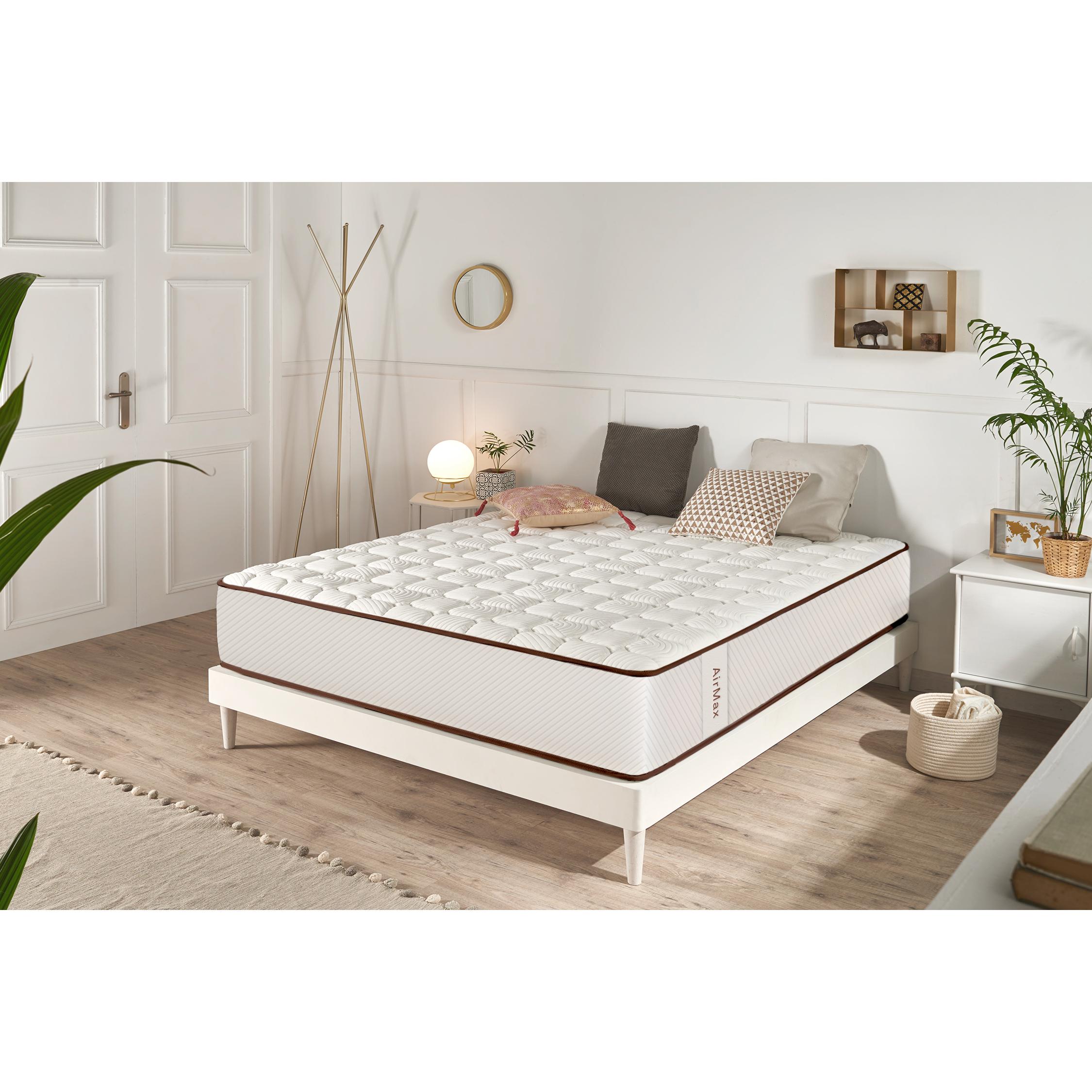 Colchón Viscoelástica Air Max -  Ergonómico - Independecia de lechos - Transpirable - 27 CM - Blanco - 80X180 - Moonia