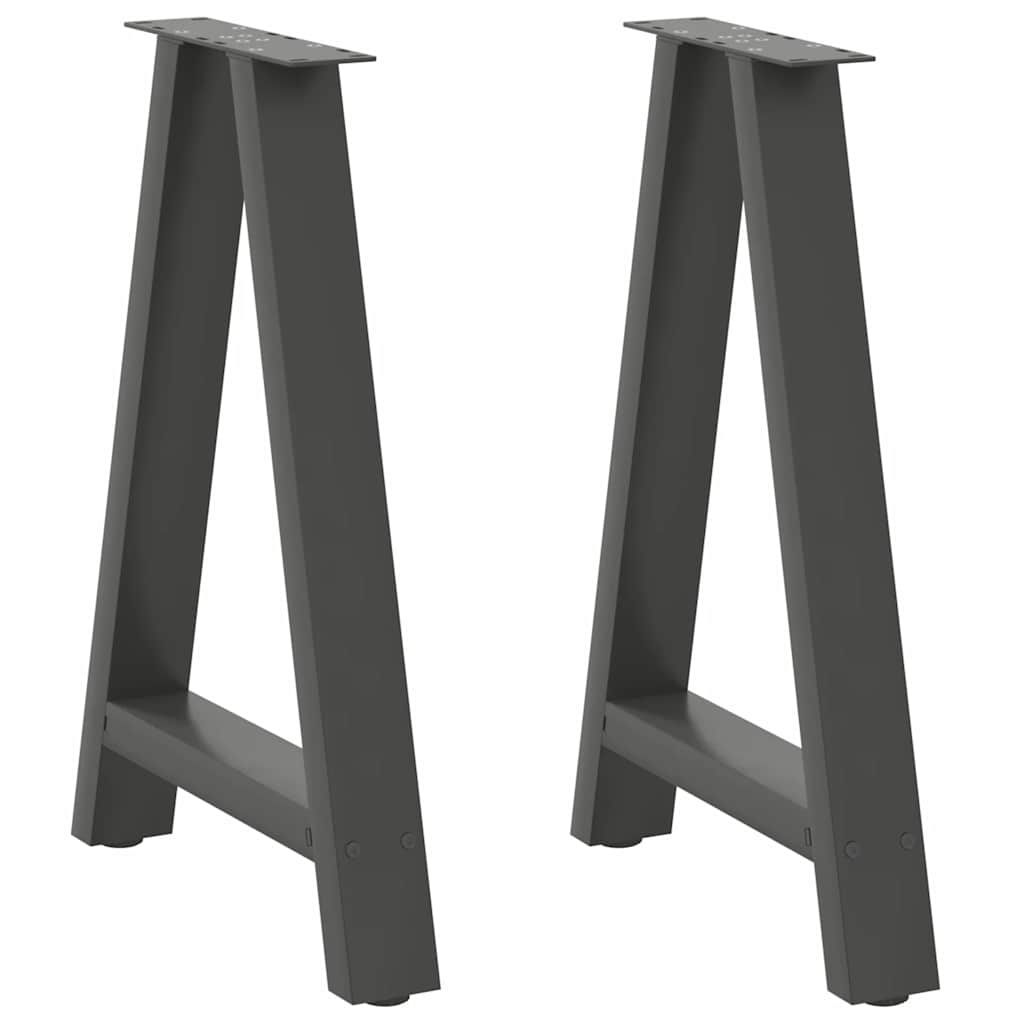 vidaXL Patas para mesa de comedor en forma de A (2 unidades) 60 x (72-73) cm, acero