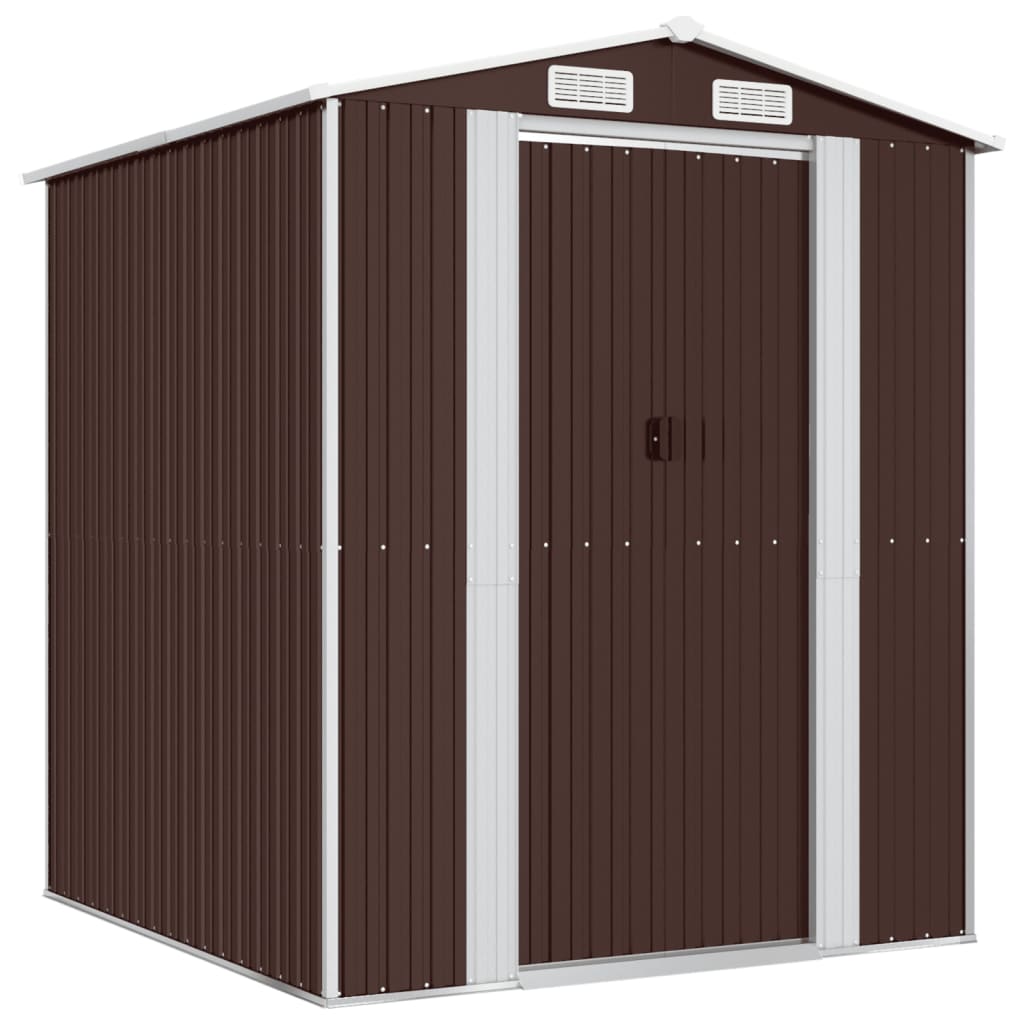 vidaXL Cobertizo de Jardín Acero Galvanizado Aire Libre Exterior Color Antracita,  Verde,  Marrón claro y mas