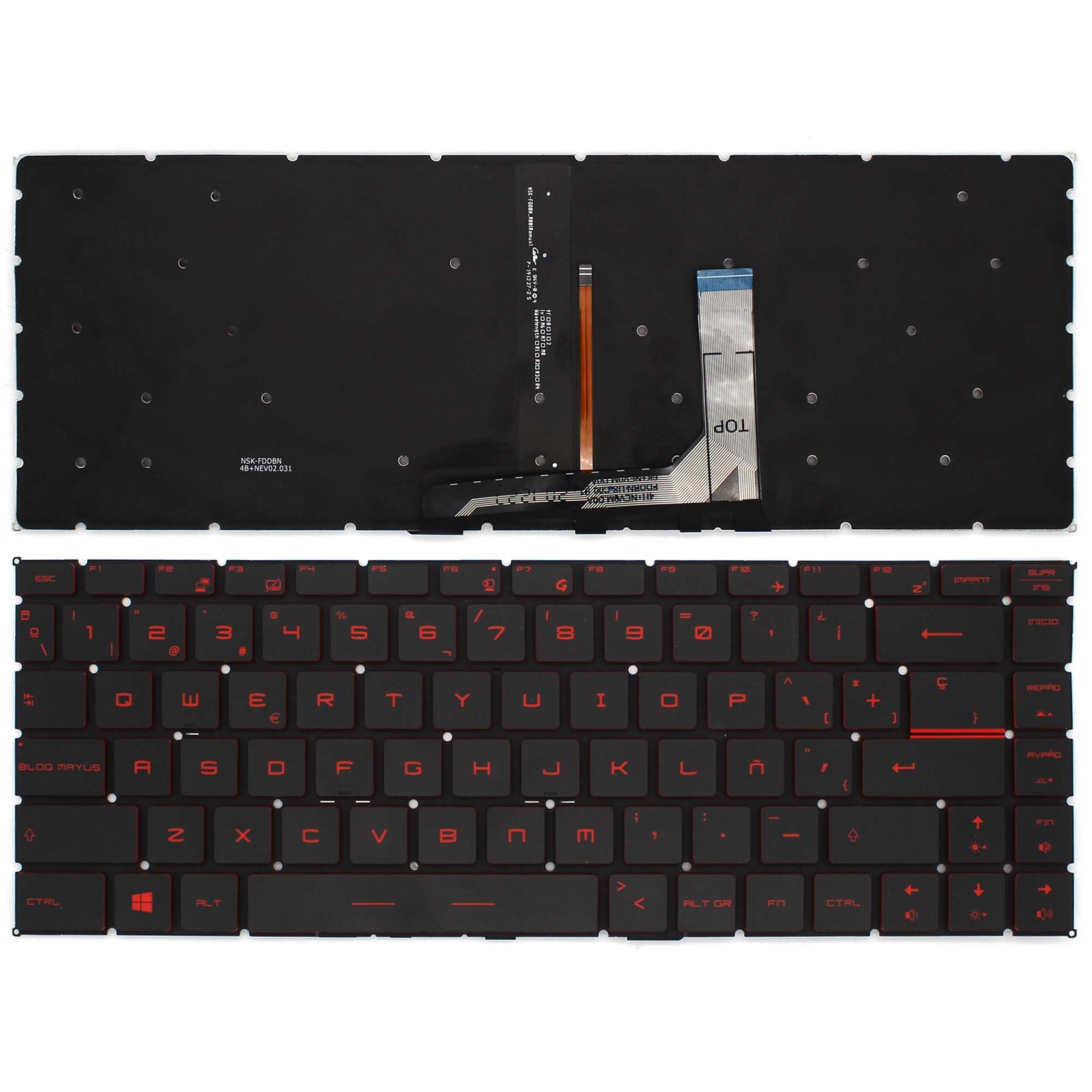 TECLADO PARA PORTÁTIL MSI GF63 GF65 GS65 GS65VR RETROILUMINADO NEGRO