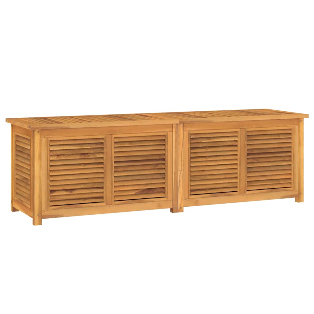 vidaXL Caja de almacenaje de jardín con bolsa teca maciza 175x50x55 cm