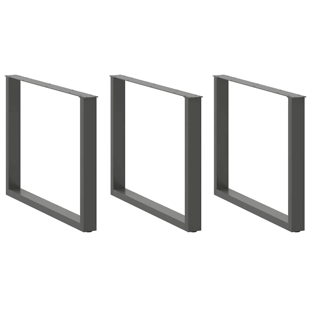 vidaXL Patas para mesa de comedor en forma de U (3 unidades) 100 x (72-73) cm, acero