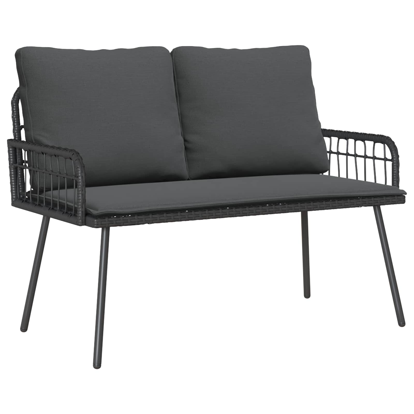 vidaXL Banco de jardín con cojín 114 x 64 x 90cm Acero