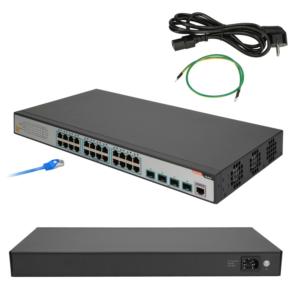 Fiberhome s4820-28t-x-ac  switch  24x rj45 1000mb/s, 4x sfp+