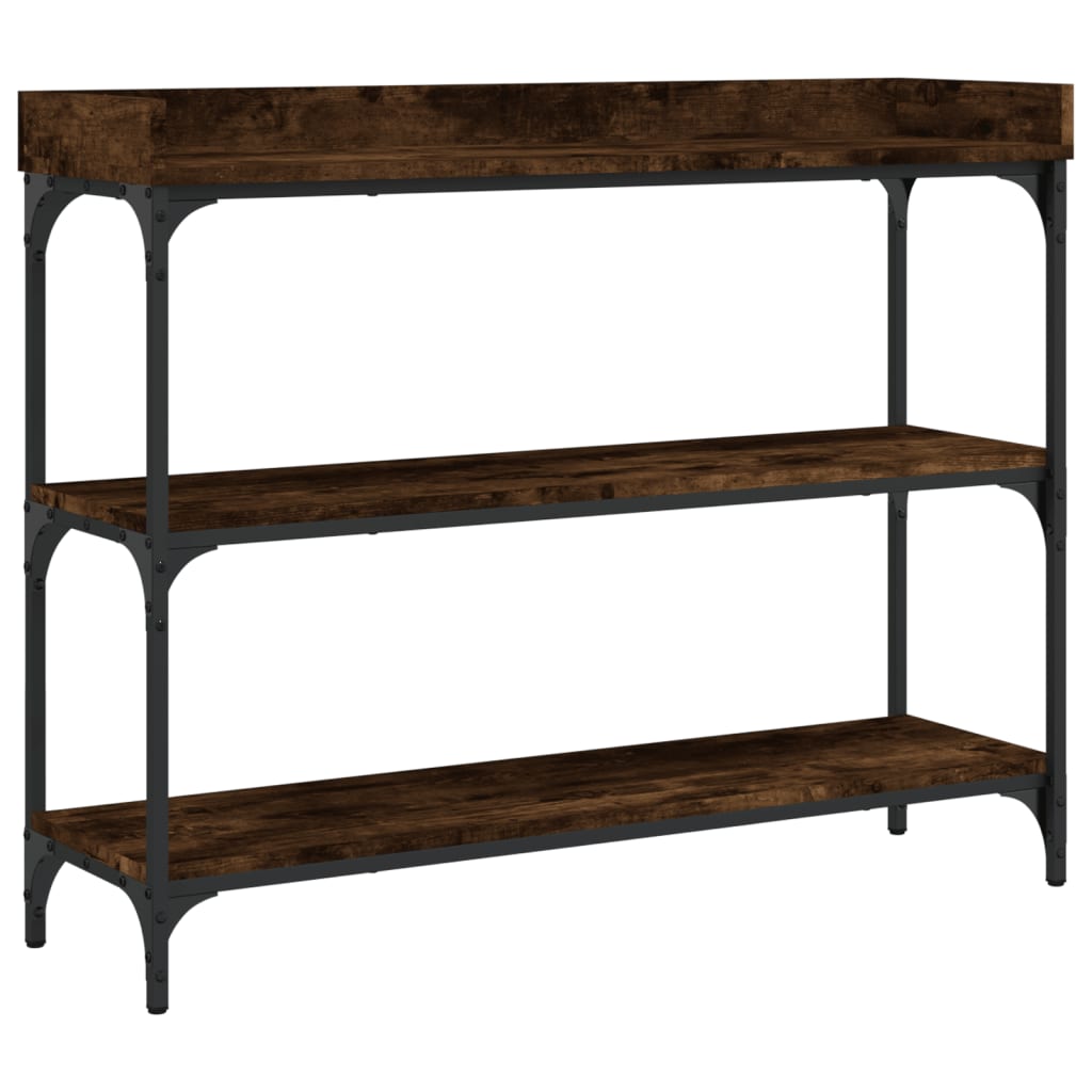 Vidaxl Mesa Consola con Estantes Roble Ahumado 100x30x80 Cm