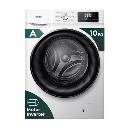 Svan - Lavadora SL10400AIDV de 10 kg, clase energética A y 1400 rpm con motor Inverter, blanco, bajo nivel acústico (72 dB)