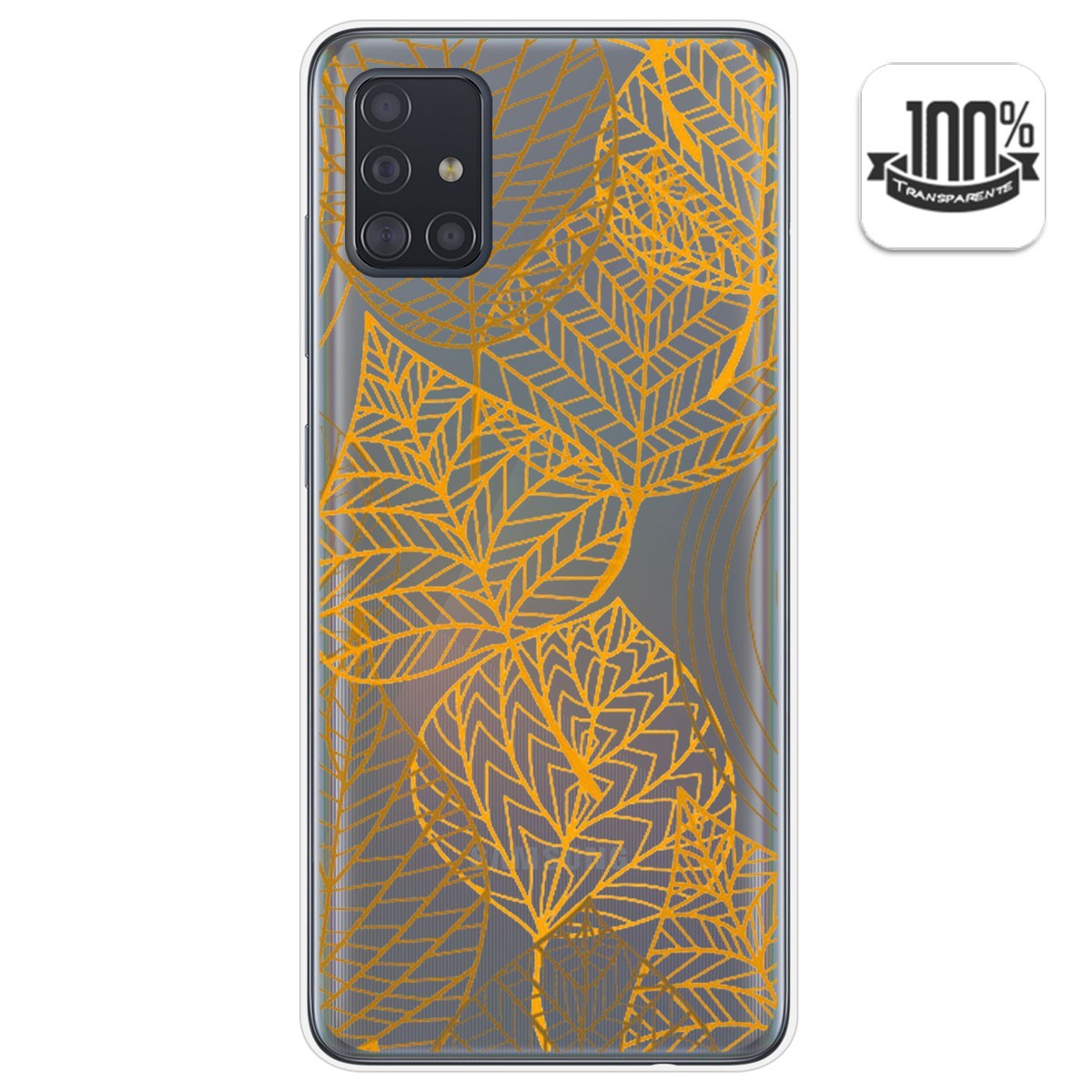 Tumundosmartphone Funda Gel Transparente Samsung Galaxy A51 5G - Diseño Hojas