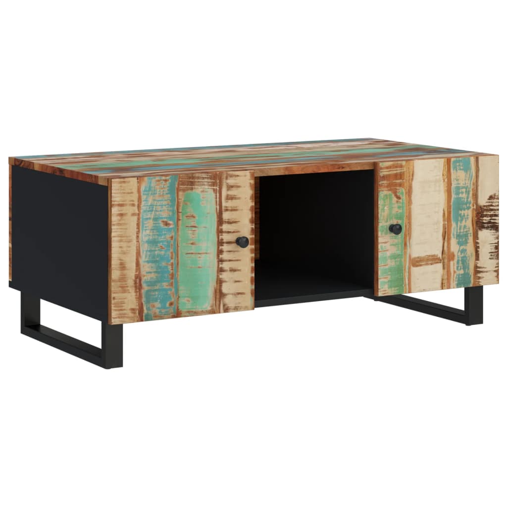 Vidaxl Mesa de Centro Madera Maciza Acacia y Contrachapada 100x54x40cm Marrón Claro - Mesita de Salón o Comedor