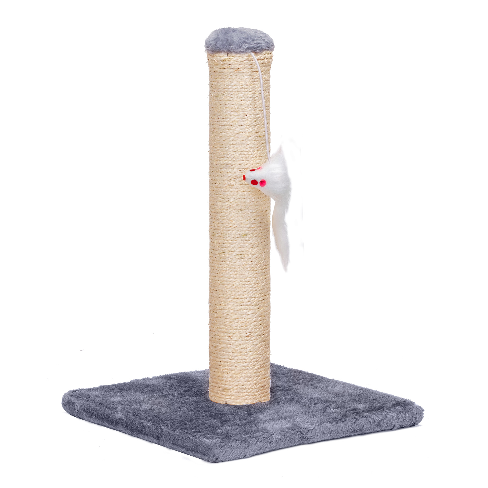 Nobleza Poste rascador para gatos de sisal con juguete_ Pequeño_ Color Gris. Medidas: 25 * 25 * 35 cm