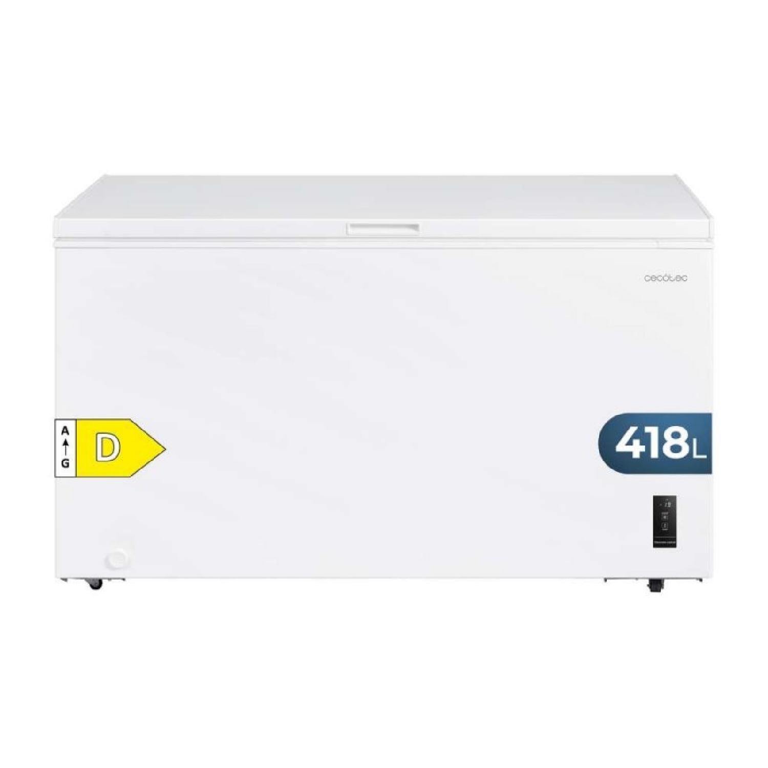 Cecotec Congelador Horizontal 418L Bolero CoolMarket Chest 418P White D. Cesta con Asas, Control Electrónico LED, Ruedas