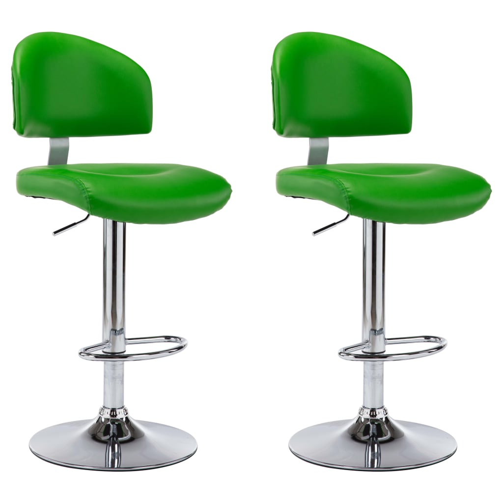 vidaXL Taburetes de cocina 2 unidades cuero sintético verde