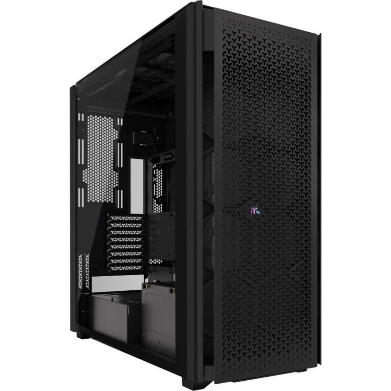 CORSAIR 9000D RGB Airflow Chasis para PC Supertorre – Amplio Interior – Montaje de Ventiladores InfiniRail™ – Sin Ventiladores Incluidos – iCUE Link System Hub Incluido – Negro