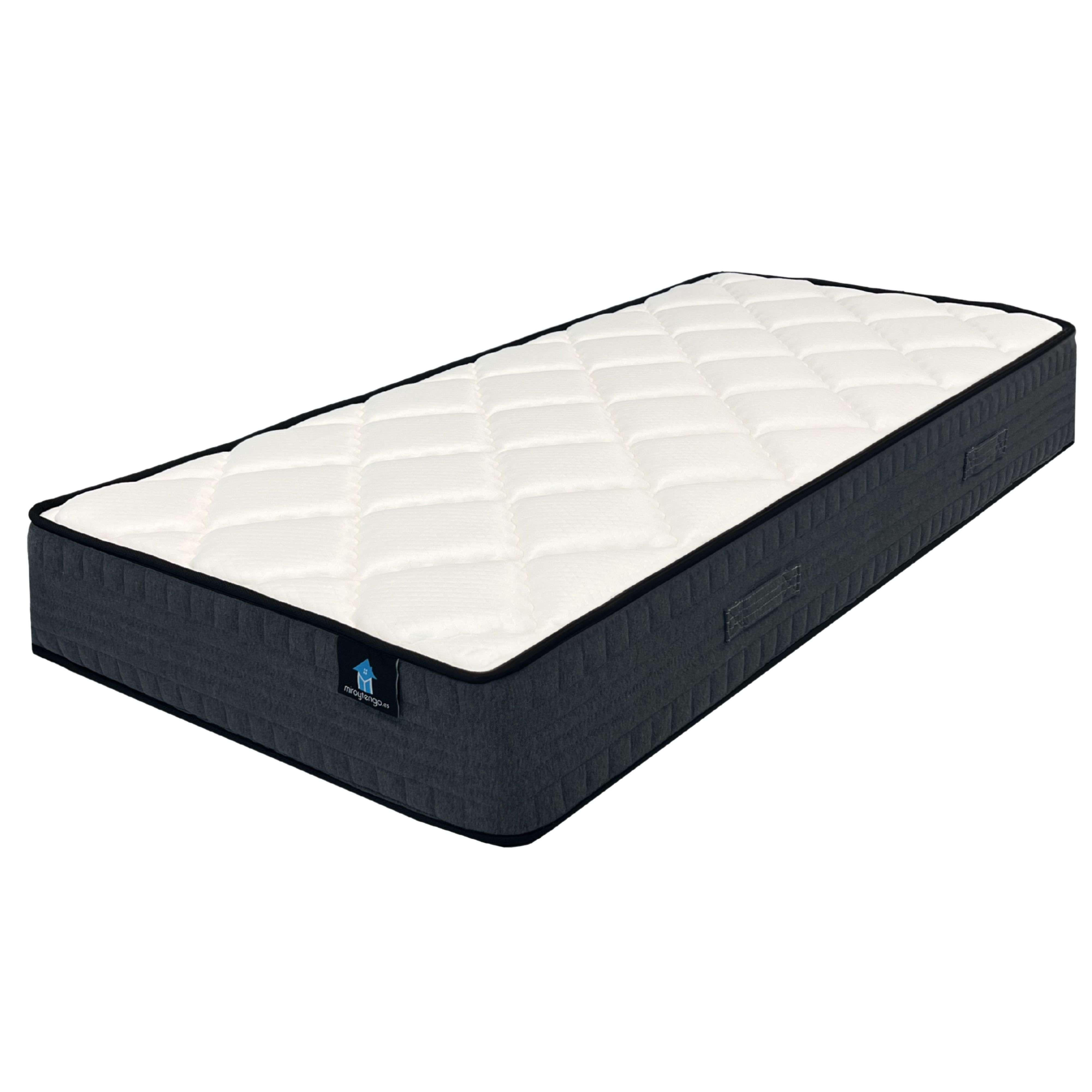 Miroytengo Colchón Alpha para Descanso Dormitorio en Color Blanco con Núcleo de Muelles Ensacados con 25 cm de Altur