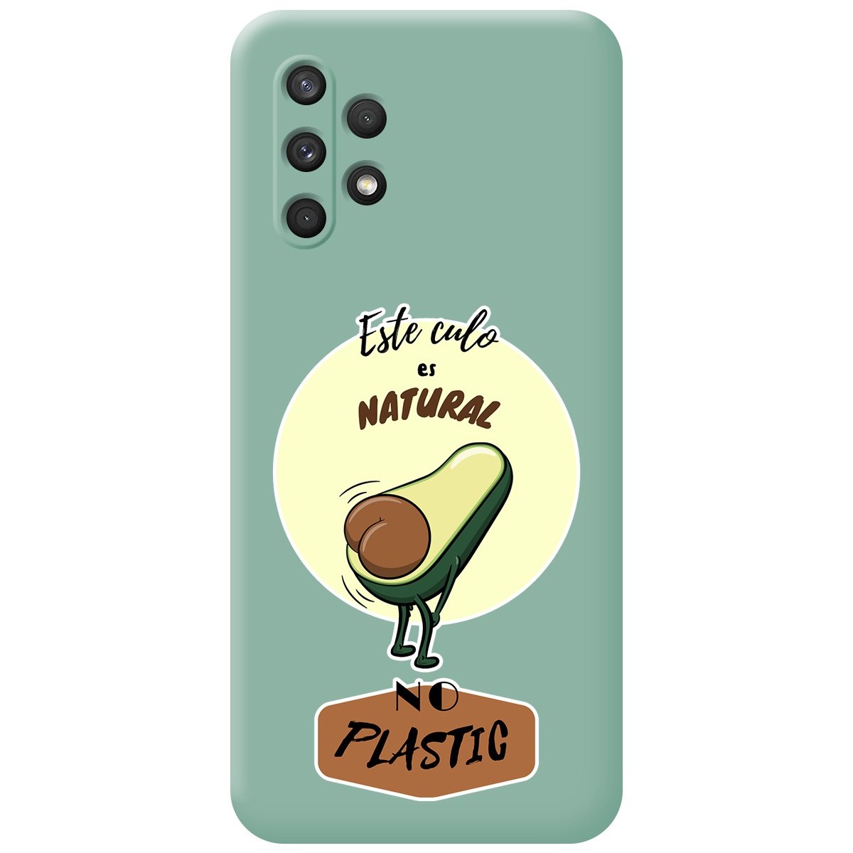Tumundosmartphone Funda Silicona Líquida Verde para Samsung Galaxy A32 4G diseño Culo Natural Dibujos