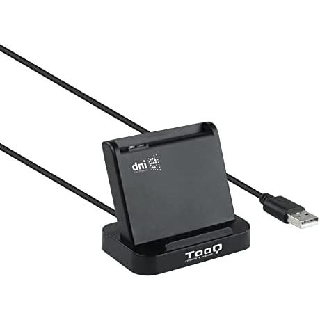 Tooq TQR-220B - Lector de DNI Electrónico y Tarjetas Inteligentes USB 2.0 Negro
