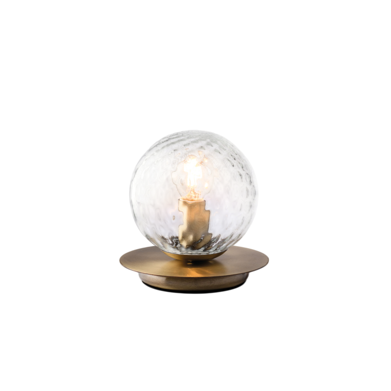 Lámpara de mesa Harmony de hierro bronce cepillado, 1 luz, H.17, Ø16, BL285-LT-BRZ - Bonetti Illumina