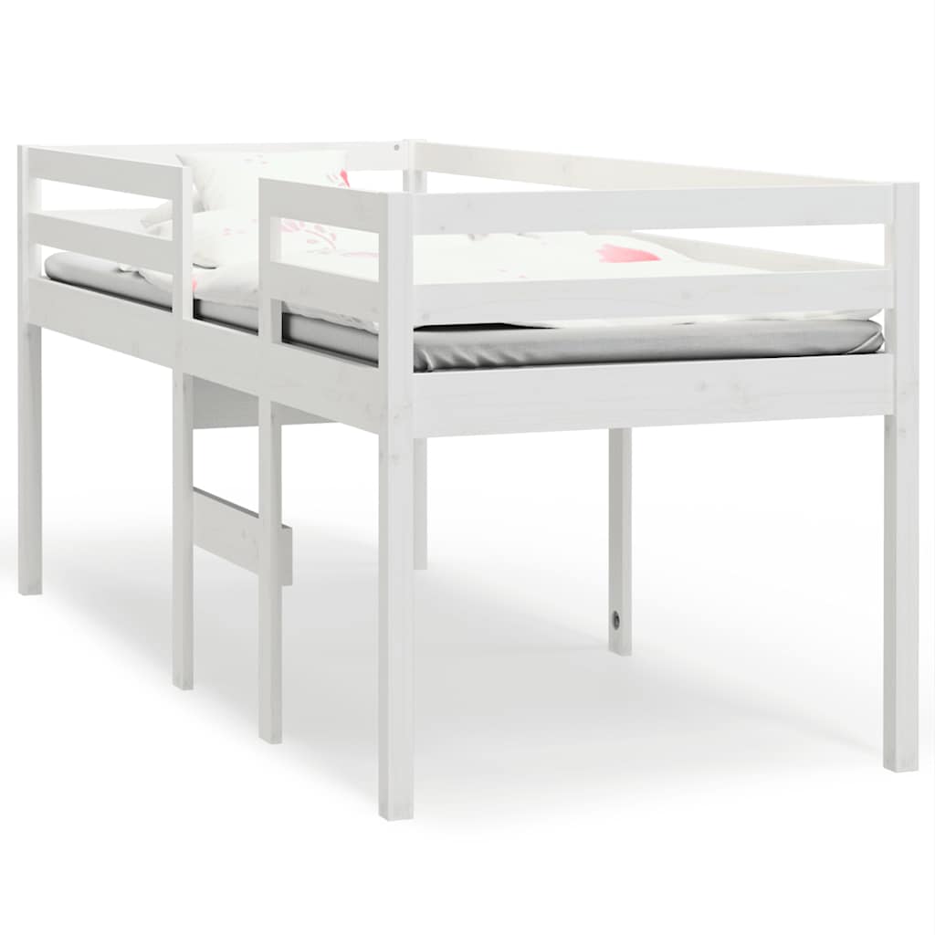 vidaXL Cama alta blanca madera maciza pino 80x200 cm
