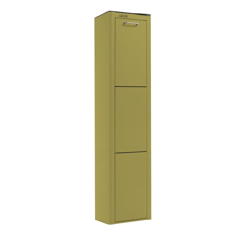 DON HIERRO - Cubo de basura y reciclaje lacado, 3 cubos gran capacidad, CUBEK-