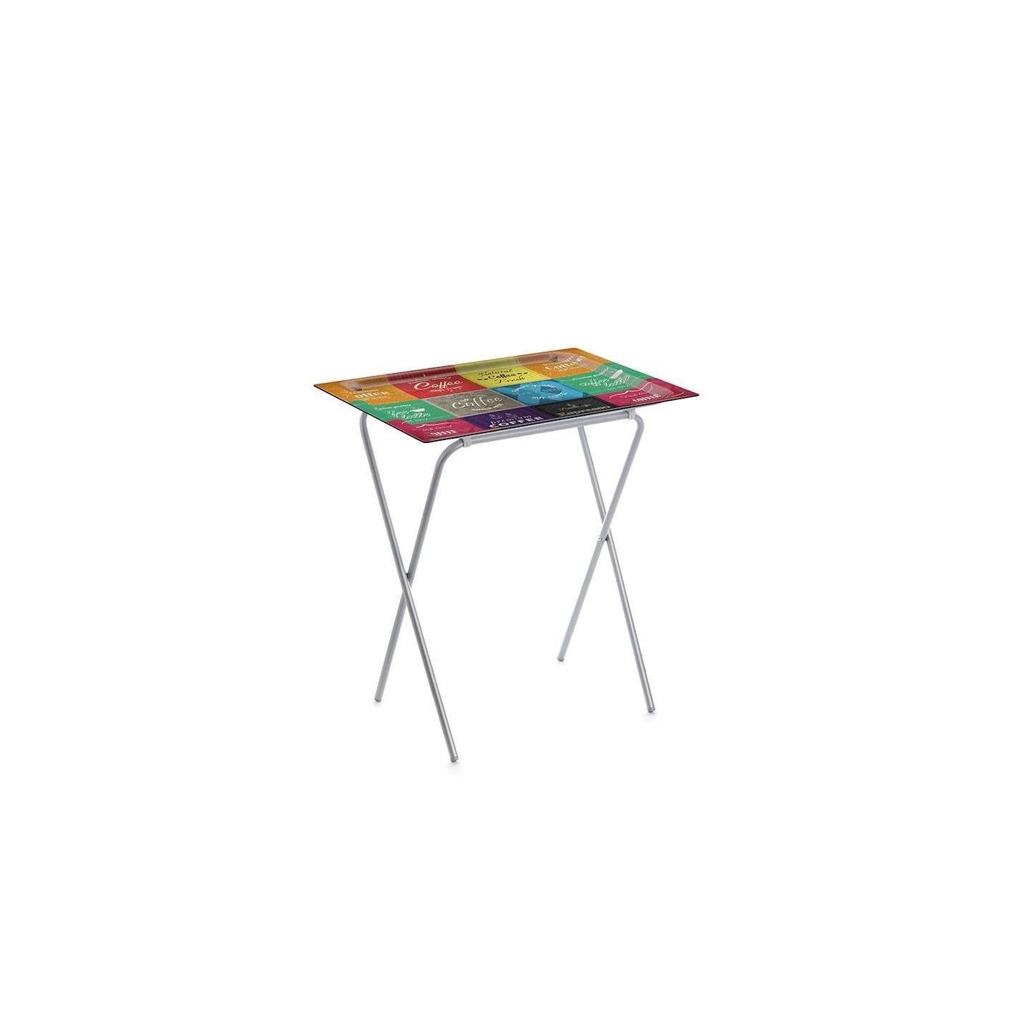 DON HIERRO - Mesa plegable auxiliar ADA con bandeja extraíble para interior y exterior-