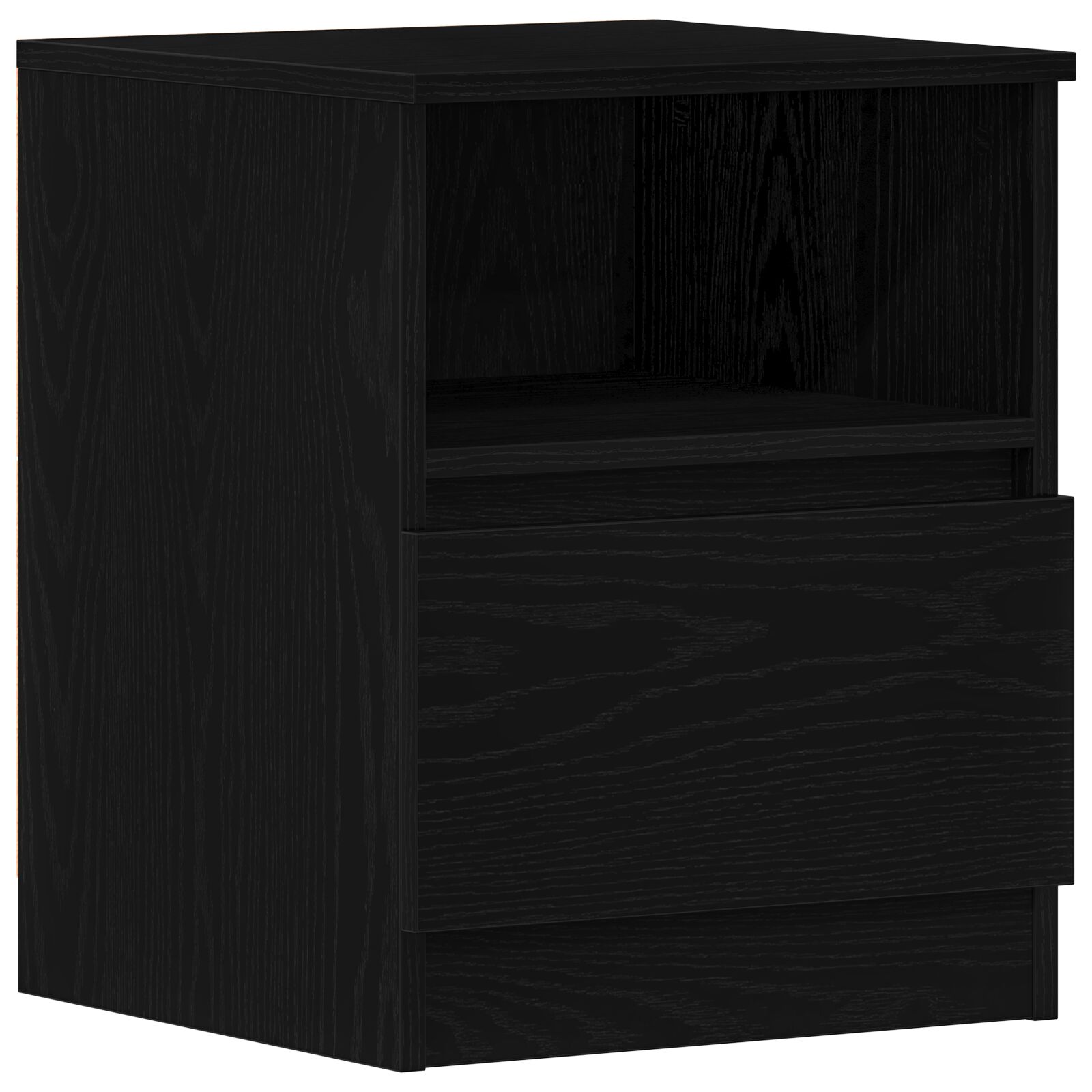 Cajones de Noche vidaXL 2 pcs Negro Roble 40x40x50 cm Madera Ingenierizada